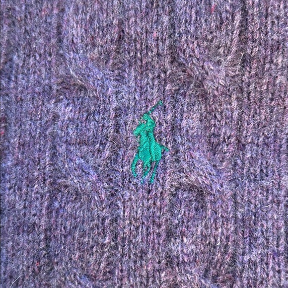RALPH LAUREN Lavender Purple Cable Cashmere Blend Crew Neck Sweater - Small - Picture 3 of 5